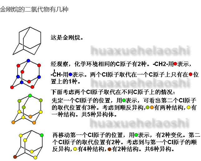 金刚烷的二氯代物有几种?